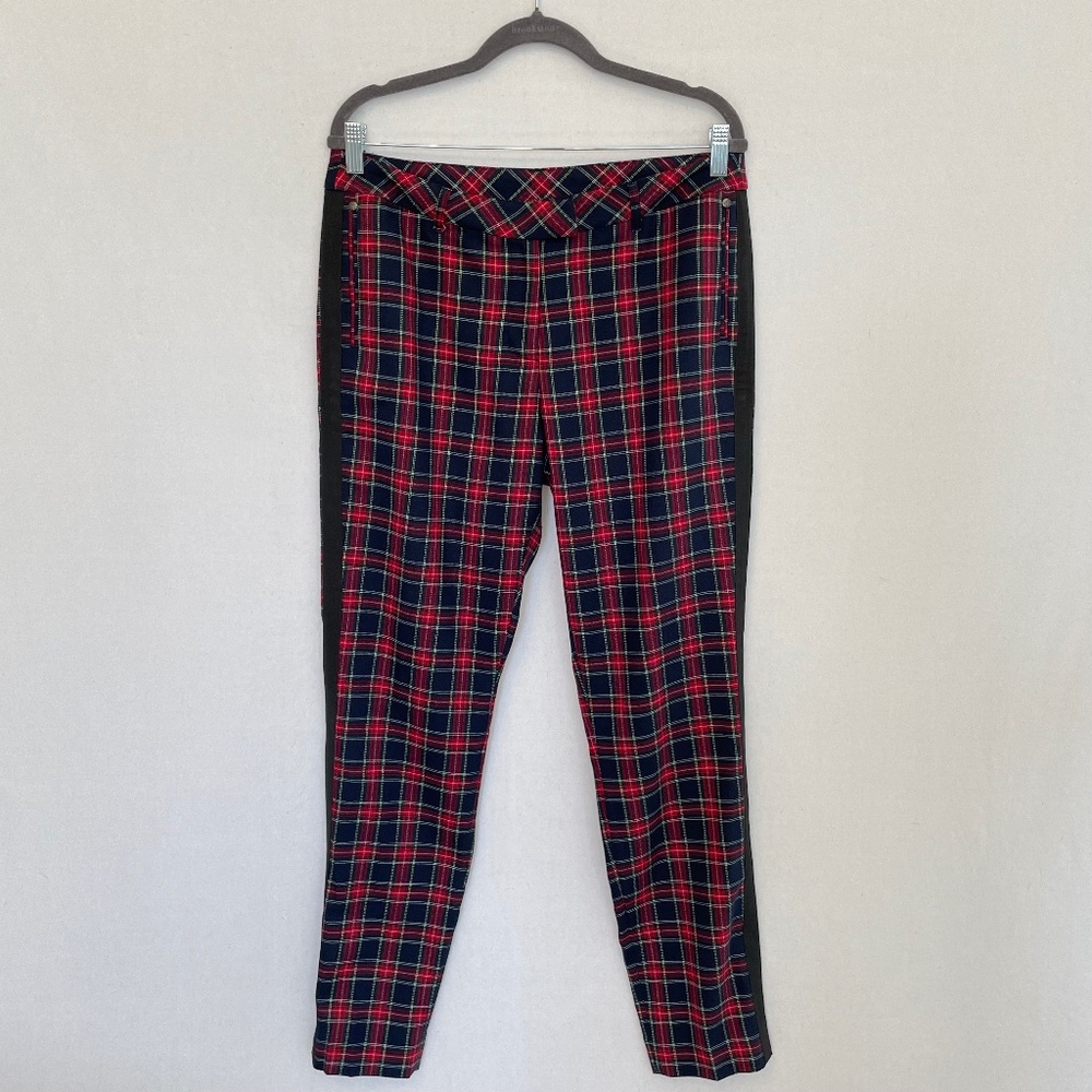 LYRIC CULTURE Women’s Size 12 Red & Blue Plaid I Can’t Get No Satisfaction Pants